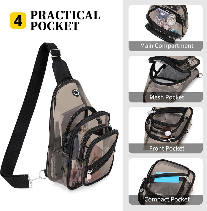 ASKSKY Clear Bag for Stadium Events, Clear Backpack Purse for Women Waterproof PVC Crossbody Fanny Pack for Concert - Image 4